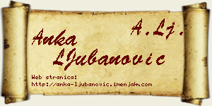 Anka LJubanović vizit kartica